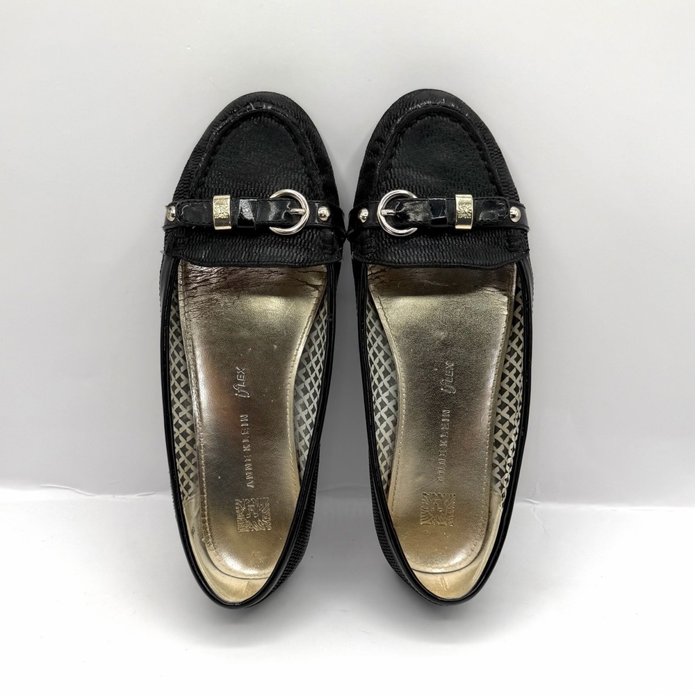 ANNE KLEIN iFlex Loafers Flats Black 6.5M AKSAVIHA Buckle Casual Work - Picture 3 of 8